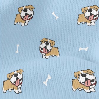 Happy Tongue-out Bulldog Stretch Jersey
