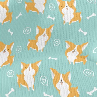 Corgi And Dog Bones Stretch Jersey