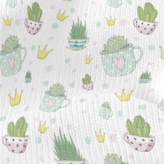 Crown And Succulents Stretch Jersey