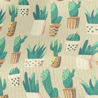 Cactus And Succulent Potted Pl Stretch Jersey