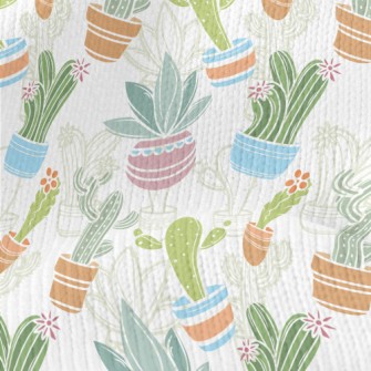 Various Cactus Potted Plants Stretch Jersey