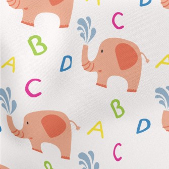 ABCD Elephant Sprays Water Lightweight Cotton Poplin