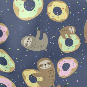 Sloths Love Donuts Lightweight Cotton Poplin