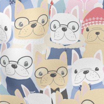 Gentleman Bulldog Standing In  Lightweight Cotton Poplin