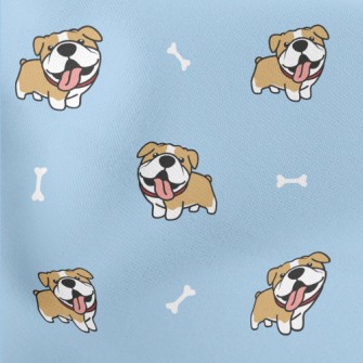 Happy Tongue-out Bulldog Lightweight Cotton Poplin