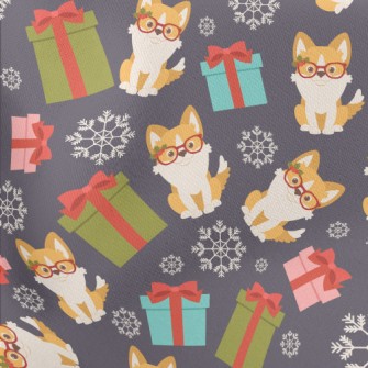Smart Corgi And Gift Lightweight Cotton Poplin