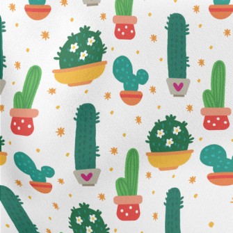 Beautiful Potted Cactus Lightweight Cotton Poplin