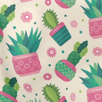 Beautiful Succulent Potted Pla Lightweight Cotton Poplin
