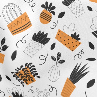 Indoor Succulent Potted Plants Lightweight Cotton Poplin