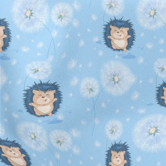 Dandelion And Hedgehog Lightweight Cotton Poplin