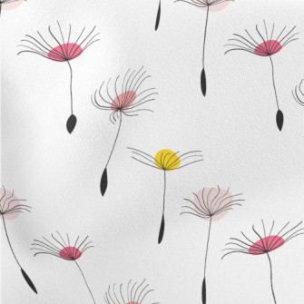 Dandelions Flying In The Air Lightweight Cotton Poplin
