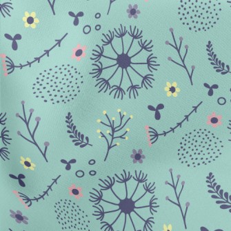 Dandelions And Flowers Lightweight Cotton Poplin