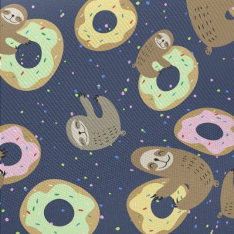 Sloths Love Donuts Midweight Cotton Poplin