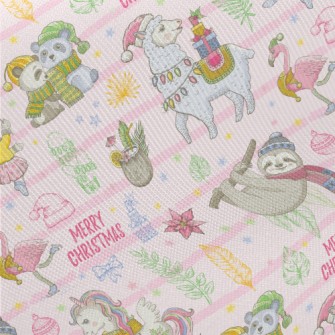 Animals Celebrate Christmas Midweight Cotton Poplin