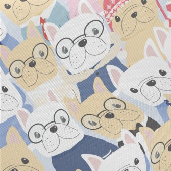 Gentleman Bulldog Standing In  Midweight Cotton Poplin