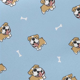 Happy Tongue-out Bulldog Midweight Cotton Poplin