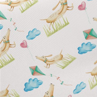 Dachshund Kite Balloon Midweight Cotton Poplin