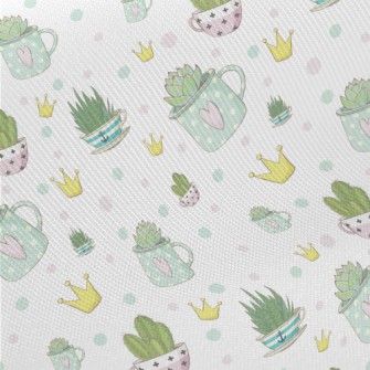 Crown And Succulents Midweight Cotton Poplin