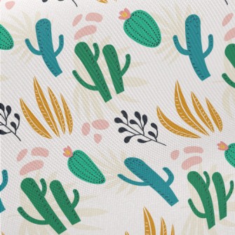 Happy Jumping Cactus Midweight Cotton Poplin