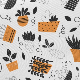 Indoor Succulent Potted Plants Midweight Cotton Poplin