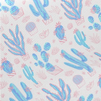 Hand Drawn Cactus Midweight Cotton Poplin