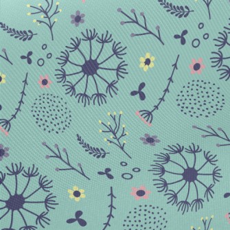 Dandelions And Flowers Midweight Cotton Poplin