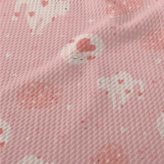 Pink Love Cat Birdseye Piqué
