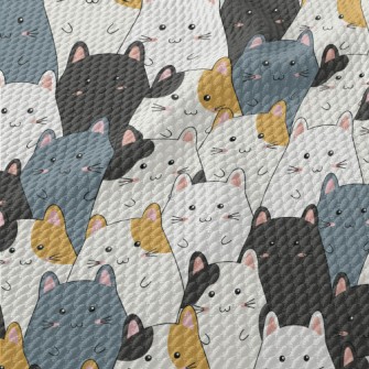 Children&#39;s Cute Cat Birdseye Piqué
