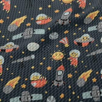 Space Cats In The Universe Birdseye Piqué