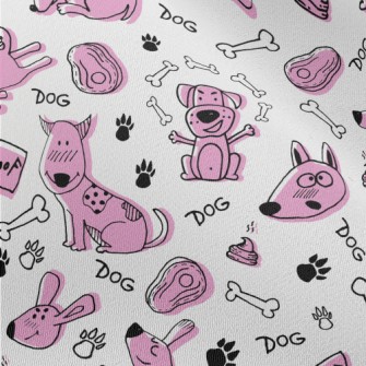Doodle Pink Puppy Chiffon
