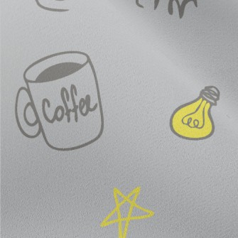 Coffee Cup Light Bulb Stars Chiffon