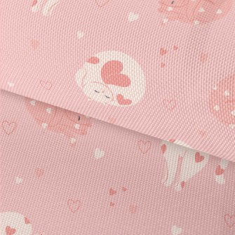Pink Love Cat Waterproof Oxford