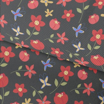 Bright Red Flowers Waterproof Oxford