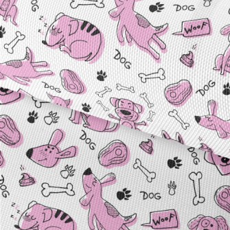 Doodle Pink Puppy Waterproof Oxford