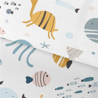 Simple Cute Marine Life Waterproof Oxford