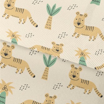 Cute Tiger Drawing By Children Waterproof Oxford