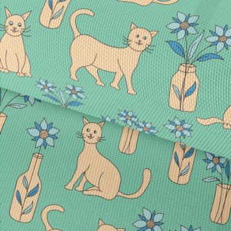 Doodle Monochrome Cat Waterproof Oxford