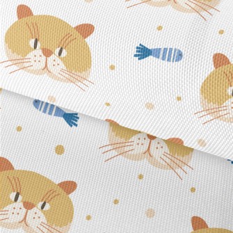 Cute Cat And Fish Waterproof Oxford