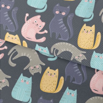 Colorful Playful Cat Waterproof Oxford