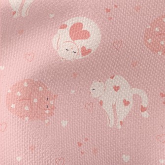 Pink Love Cat Waterproof Canvas