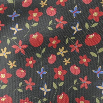 Bright Red Flowers Waterproof Canvas