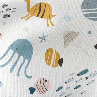 Simple Cute Marine Life Waterproof Canvas