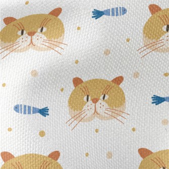 Cute Cat And Fish Waterproof Canvas