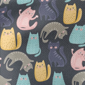 Colorful Playful Cat Waterproof Canvas