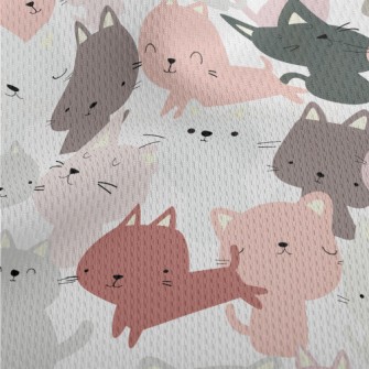 Colorful Cute Cat Athletic Mesh Flat Back