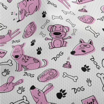 Doodle Pink Puppy Athletic Mesh Flat Back