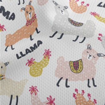 Doodle Cute Alpaca Athletic Mesh Flat Back