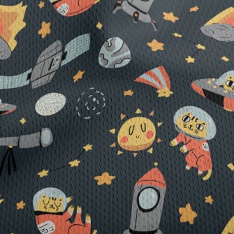 Space Cats In The Universe Athletic Mesh Flat Back