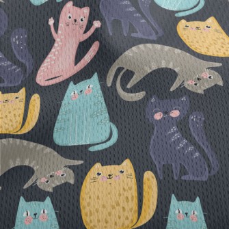 Colorful Playful Cat Athletic Mesh Flat Back