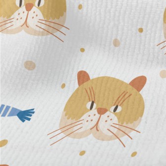 Cute Cat And Fish Terry